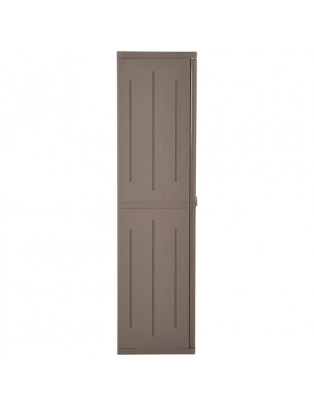 Armadio da Giardino Marrone 65x45x172 cm in PP Aspetto Legno