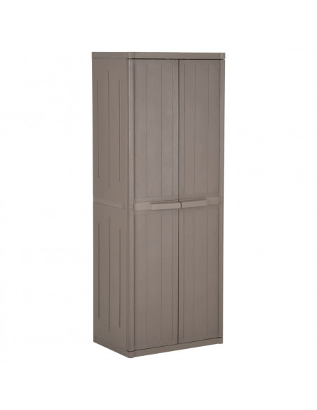 Armadio da Giardino Marrone 65x45x172 cm in PP Aspetto Legno