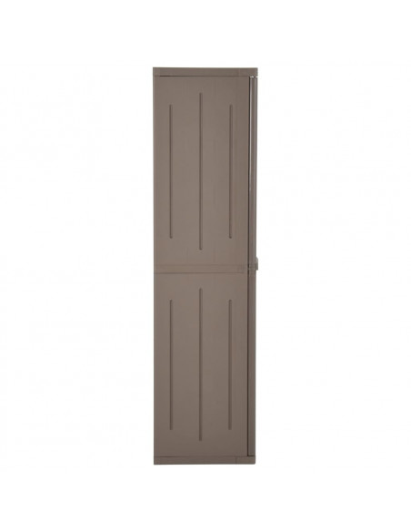Armadio da Giardino Marrone 65x45x172 cm in PP Aspetto Legno