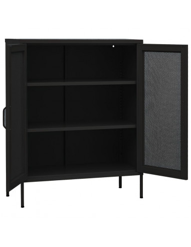 Armadietto Nero 80x35x101,5 cm in Acciaio