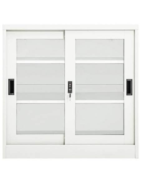 Armadio con Ante Scorrevoli Bianco 90x40x90 cm in Acciaio