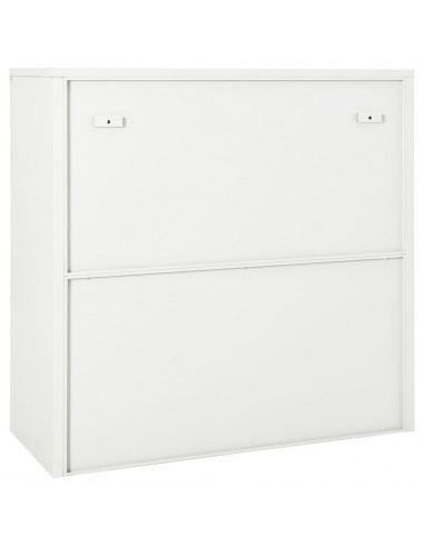 Armadio con Ante Scorrevoli Bianco 90x40x90 cm in Acciaio