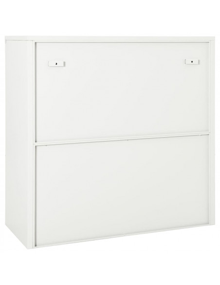 Armadio con Ante Scorrevoli Bianco 90x40x90 cm in Acciaio