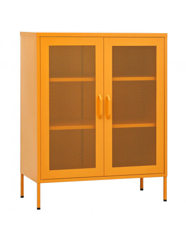 Armadietto Giallo Senape 80x35x101,5 cm in Acciaio