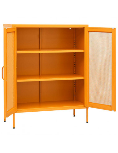 Armadietto Giallo Senape 80x35x101,5 cm in Acciaio