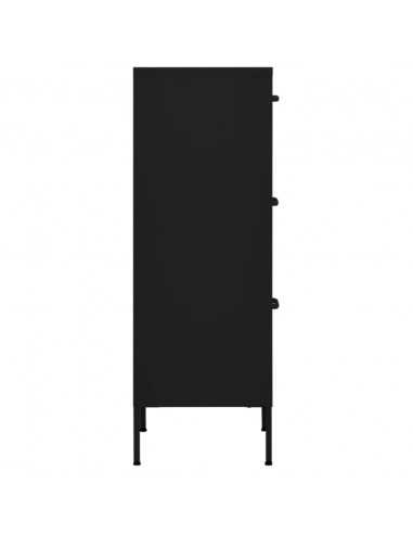 Armadietto Nero 42,5x35x101,5 cm in Acciaio