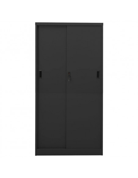 Armadio Ufficio Anta Scorrevole Antracite 90x40x180 cm Acciaio