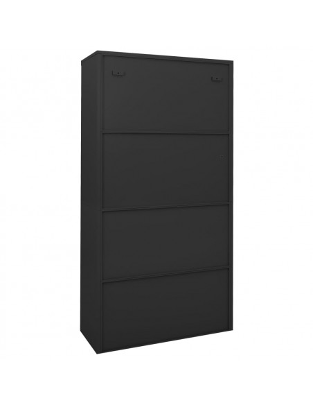 Armadio Ufficio Anta Scorrevole Antracite 90x40x180 cm Acciaio