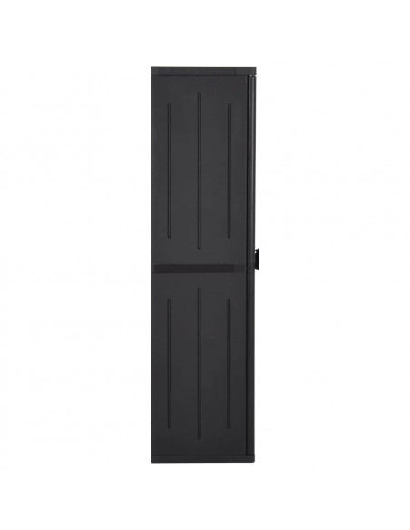 Armadio da Giardino Nero 65x45x172 cm in Rattan PP