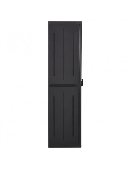 Armadio da Giardino Nero 65x45x172 cm in Rattan PP