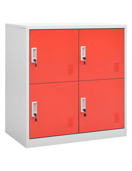 Armadietti Chiavi 5pz Grigio Chiaro Rosso 90x45x92,5cm Acciaio