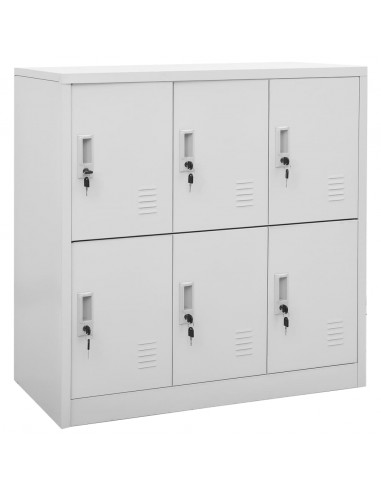 Armadietti con Chiave 5 pz Grigio Chiaro 90x45x92,5 cm Acciaio