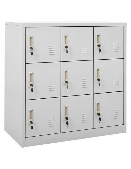 Armadietti con Chiave 5 pz Grigio Chiaro 90x45x92,5 cm Acciaio