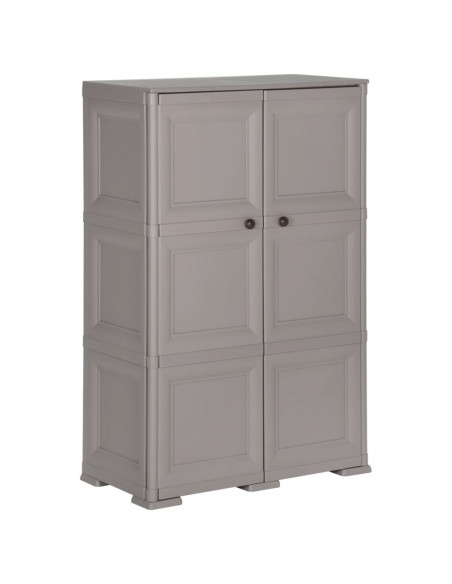 Armadietto in Plastica 79x43x125 cm Effetto Legno Grigio