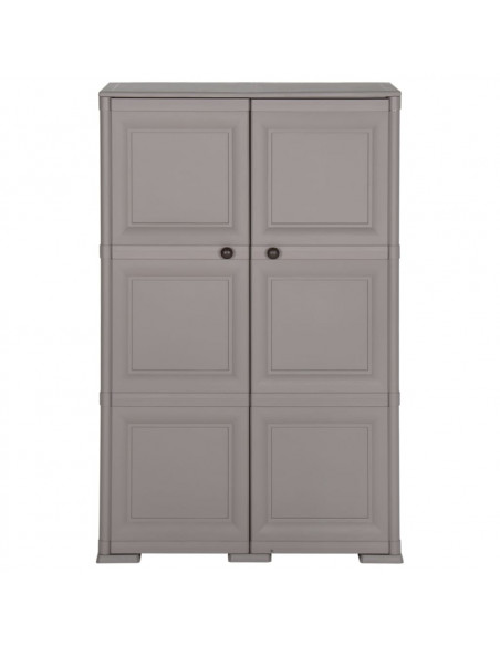 Armadietto in Plastica 79x43x125 cm Effetto Legno Grigio