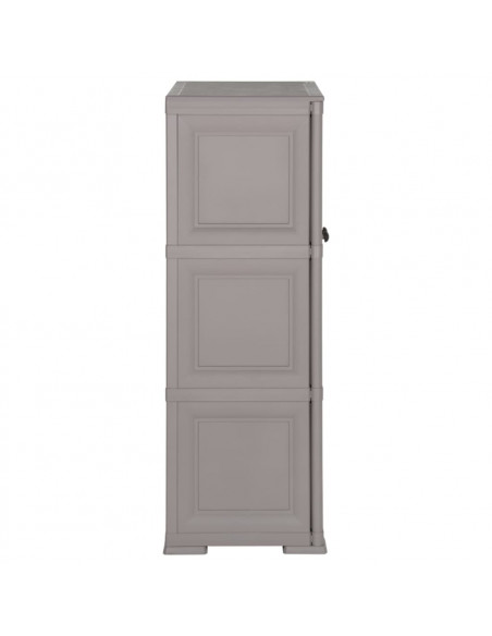 Armadietto in Plastica 79x43x125 cm Effetto Legno Grigio