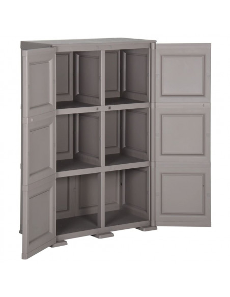 Armadietto in Plastica 79x43x125 cm Effetto Legno Grigio