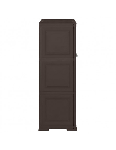 Armadietto in Plastica 79x43x125 cm Effetto Legno Marrone
