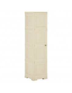 Armadietto in Plastica 40x43x164 cm Effetto Legno Bianco Angora 2