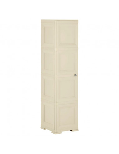 Armadietto in Plastica 40x43x164 cm Effetto Legno Bianco Angora