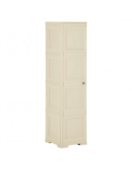 Armadietto in Plastica 40x43x164 cm Effetto Legno Bianco Angora
