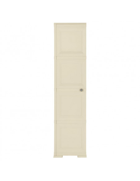 Armadietto in Plastica 40x43x164 cm Effetto Legno Bianco Angora