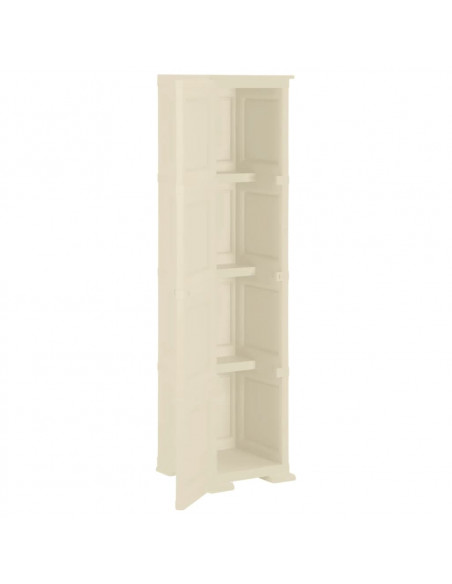 Armadietto in Plastica 40x43x164 cm Effetto Legno Bianco Angora