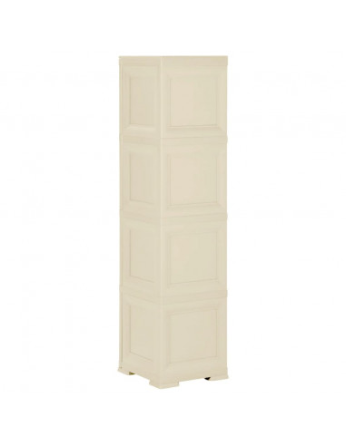 Armadietto in Plastica 40x43x164 cm Effetto Legno Bianco Angora