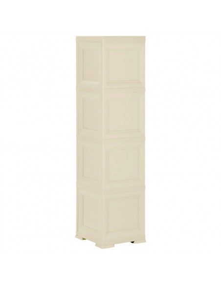 Armadietto in Plastica 40x43x164 cm Effetto Legno Bianco Angora