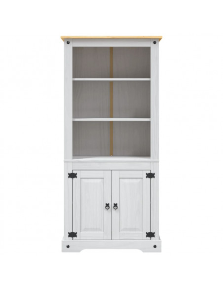 Credenza in Legno di Pino Messicano Corona Bianco 80x40x170 cm
