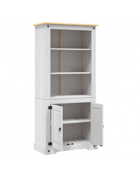 Credenza in Legno di Pino Messicano Corona Bianco 80x40x170 cm