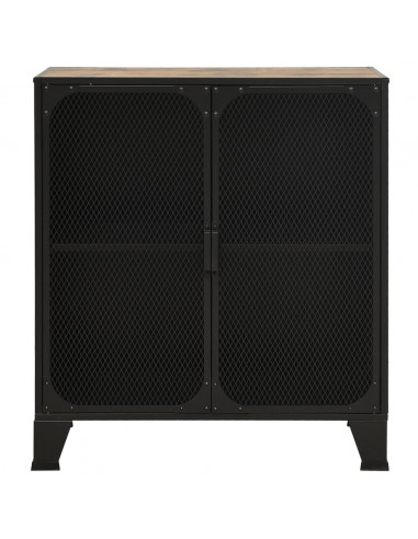Armadietti 2 pz Marrone Rustico 72x36x82 cm Metallo e MDF