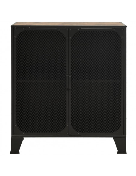 Armadietti 2 pz Marrone Rustico 72x36x82 cm Metallo e MDF