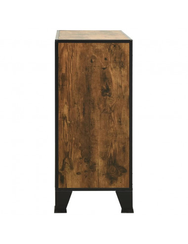 Armadietti 2 pz Marrone Rustico 72x36x82 cm Metallo e MDF