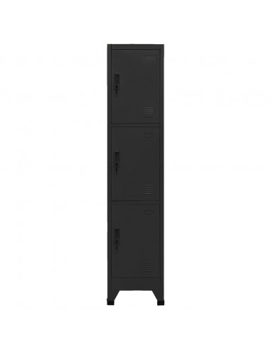 Armadietto con Serratura Nero 38x45x180 cm in Acciaio