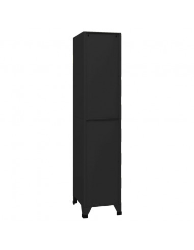 Armadietto con Serratura Nero 38x45x180 cm in Acciaio