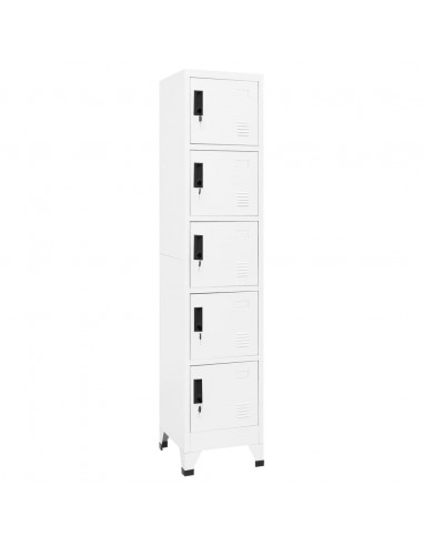 Armadietto con Serratura Bianco 38x40x180 cm in Acciaio