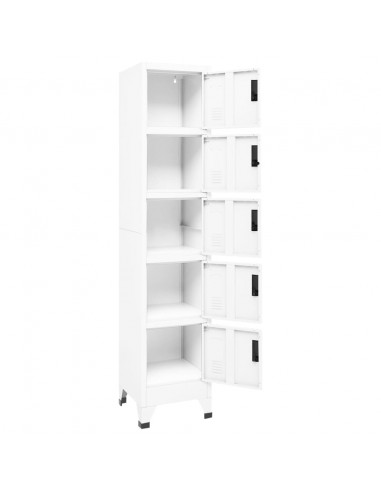 Armadietto con Serratura Bianco 38x40x180 cm in Acciaio