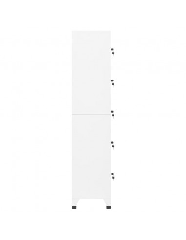 Armadietto con Serratura Bianco 38x40x180 cm in Acciaio