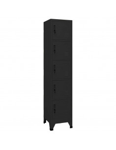 Armadietto con Serratura Nero 38x40x180 cm in Acciaio 2