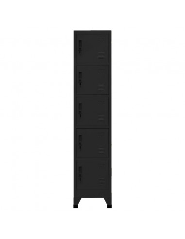 Armadietto con Serratura Nero 38x40x180 cm in Acciaio