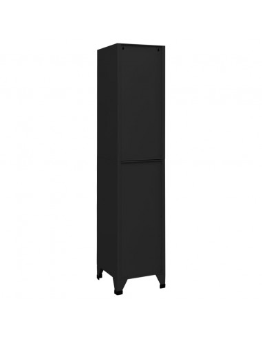 Armadietto con Serratura Nero 38x40x180 cm in Acciaio