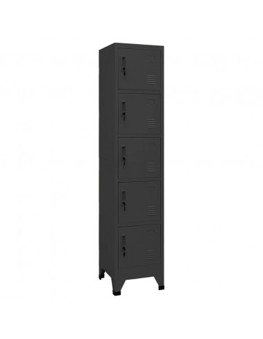 Armadietto con Serratura Antracite 38x45x180 cm in Acciaio