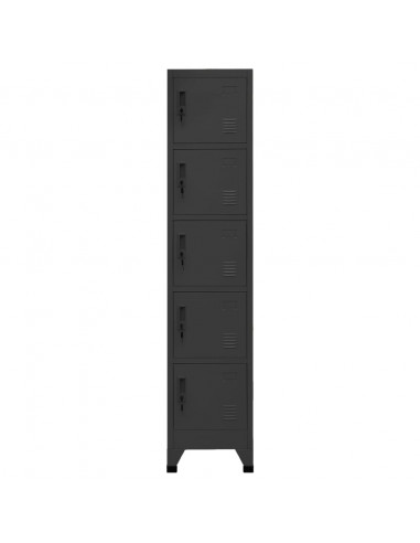Armadietto con Serratura Antracite 38x45x180 cm in Acciaio