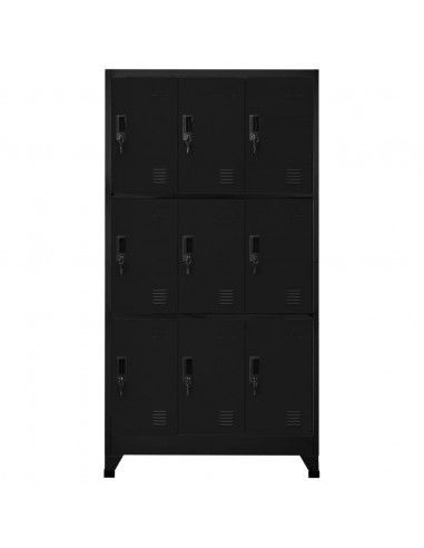 Armadietto con Serratura Nero 90x45x180 cm in Acciaio