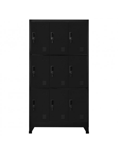 Armadietto con Serratura Nero 90x45x180 cm in Acciaio