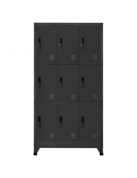 Armadietto con Serratura Antracite 90x45x180 cm in Acciaio