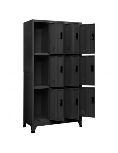Armadietto con Serratura Antracite 90x45x180 cm in Acciaio