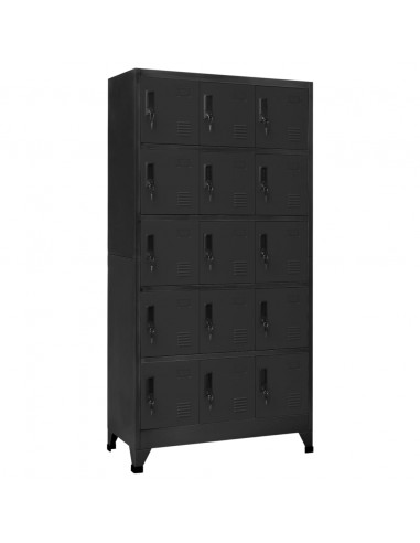 Armadietto con Serratura Antracite 90x40x180 cm in Acciaio