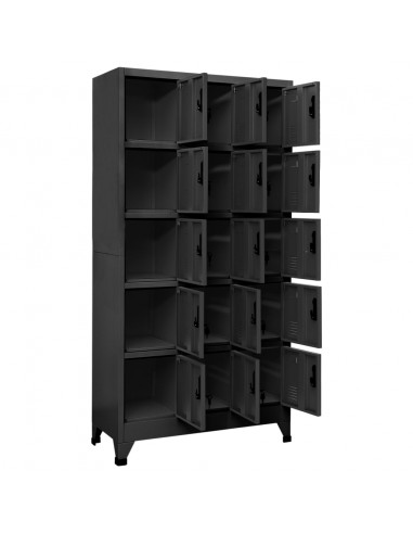 Armadietto con Serratura Antracite 90x40x180 cm in Acciaio